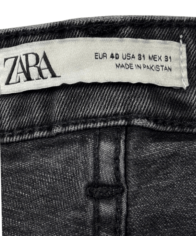ZARA Slim Fit Washed Black Seam Detail Denim Jeans