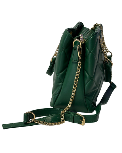 Beverly Hills Polo Club Green Quilted Handbag with Gold-Tone Chain