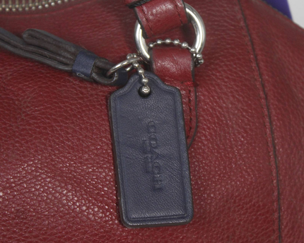 Coach Red Pebbled Leather Satchel Handbag