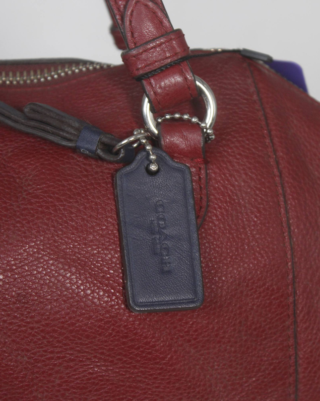 Coach Red Pebbled Leather Satchel Handbag