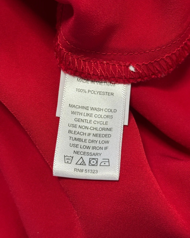 CeCe Red Flutter Sleeve Peplum Blouse