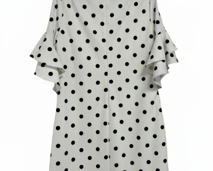 Lauren Ralph Lauren White Polka Dot Ruffle Sleeve Dress