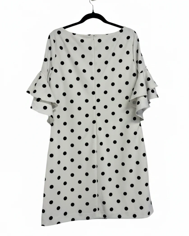 Lauren Ralph Lauren White Polka Dot Ruffle Sleeve Dress