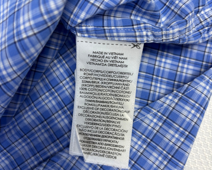 Ralph Lauren Blue Plaid Slim Fit Cotton Stretch Shirt