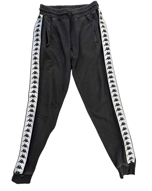 Kappa Classic Full Length Black Logo Tape Joggers - XS | Waist: 26"
