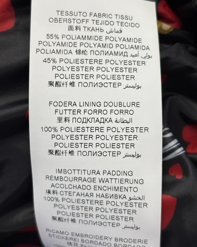 Moschino Black Hooded Puffer Jacket with Teddy Bear Print Lining