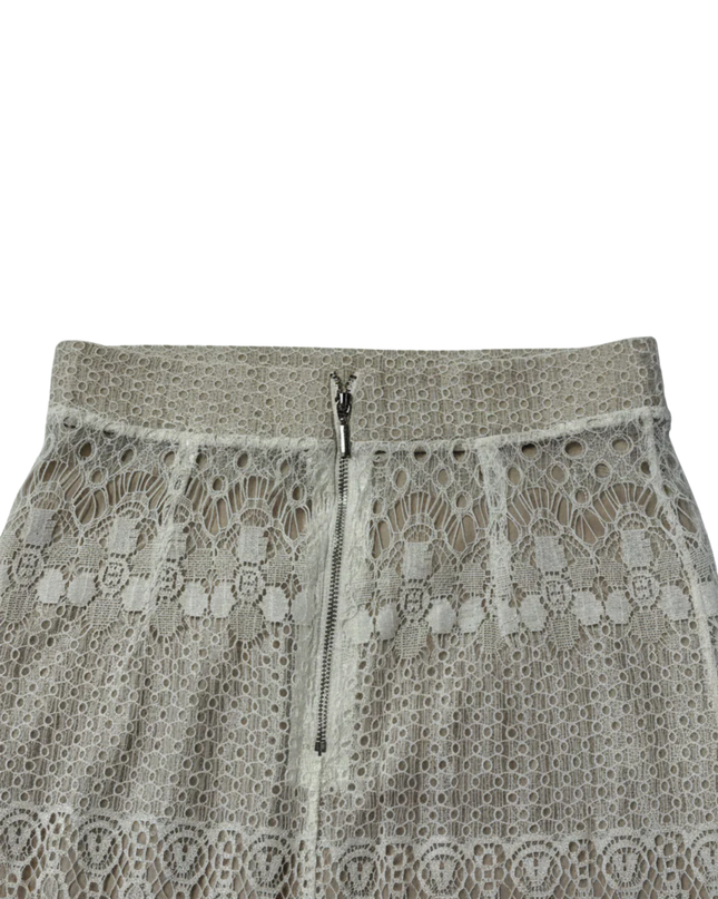 Bar III Cream Lace Overlay Pencil Skirt