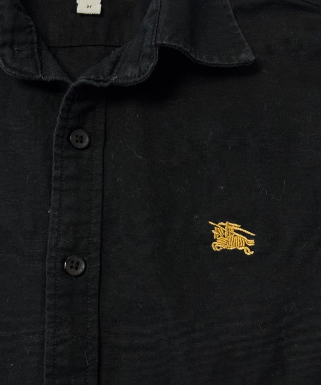 Burberry Black Long-Sleeve Button-Down Shirt