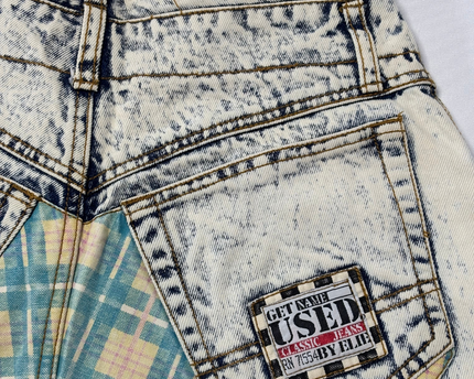 Get Used by Elie Acid Wash Blue Vintage High-Waisted Tapered Jeans