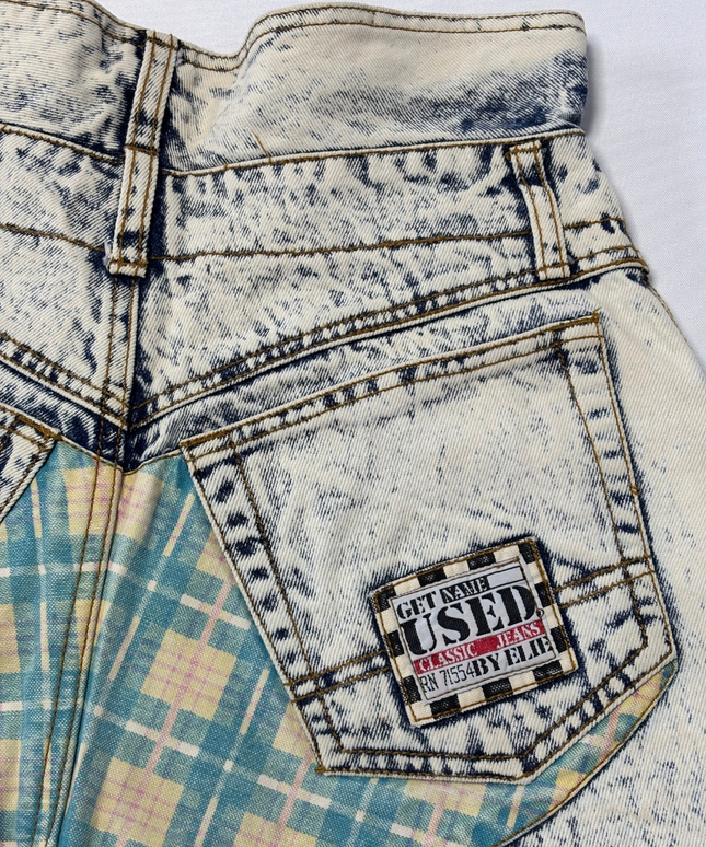 Get Used by Elie Acid Wash Blue Vintage High-Waisted Tapered Jeans