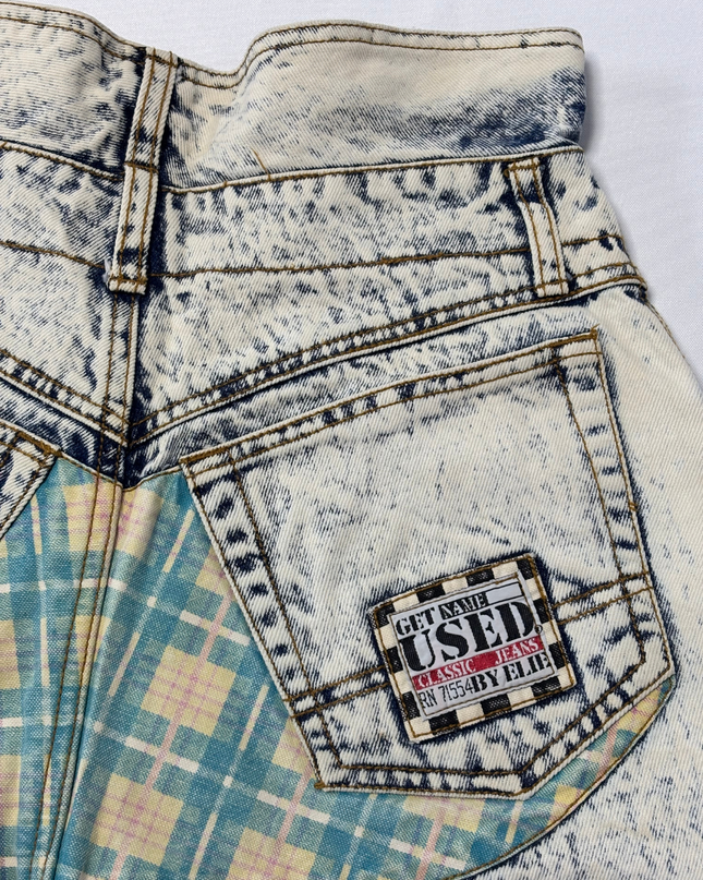 Get Used by Elie Acid Wash Blue Vintage High-Waisted Tapered Jeans