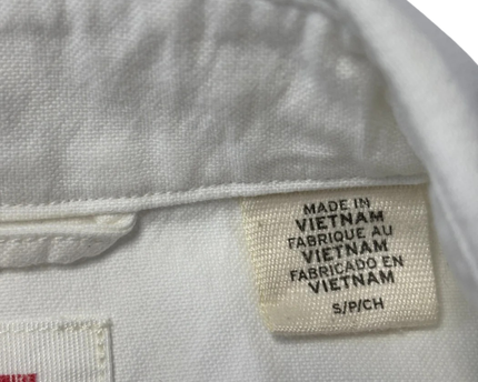 Levi's White Button-Down Long Sleeve Cotton Shirt