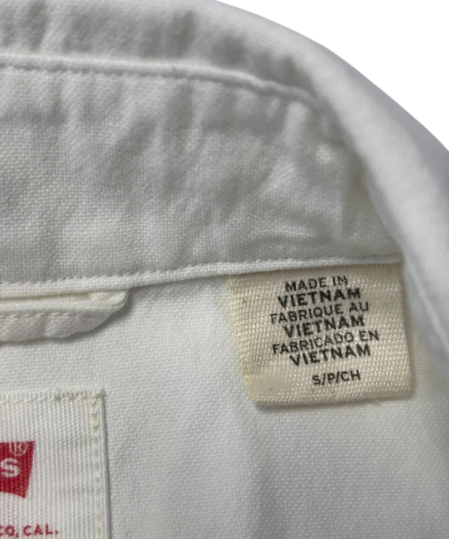 Levi's White Button-Down Long Sleeve Cotton Shirt