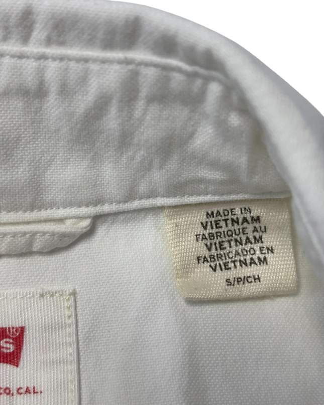 Levi's White Button-Down Long Sleeve Cotton Shirt