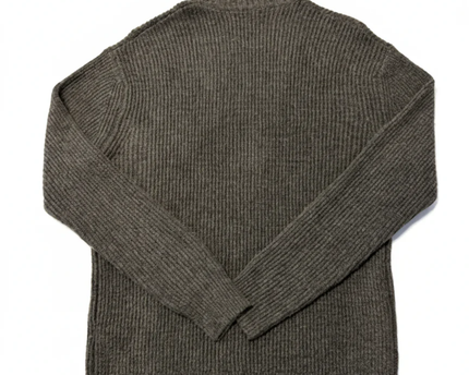 Zara Grey Half-Zip Ribbed Knit Sweater