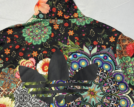 Adidas Multicolor Floral and Paisley Print Sports Track Jacket