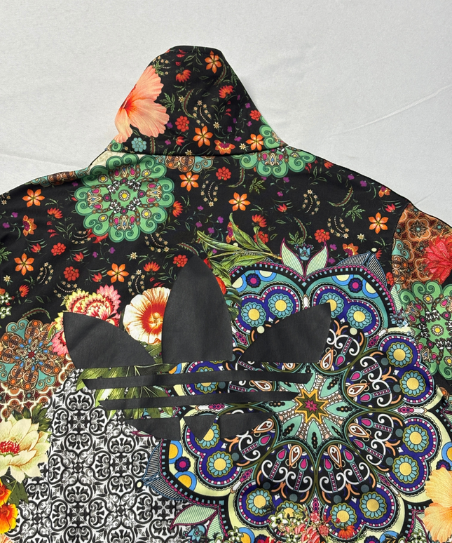 Adidas Multicolor Floral and Paisley Print Sports Track Jacket