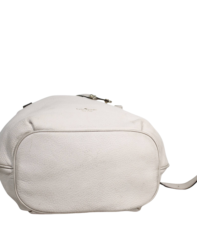 Kate Spade Off-white Pebbled Leather Drawstring Bucket Bag