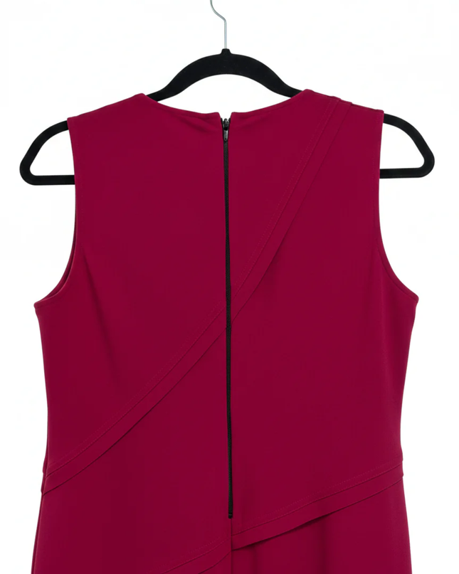DKNY Magenta Asymmetrical Hem Sleeveless Dress