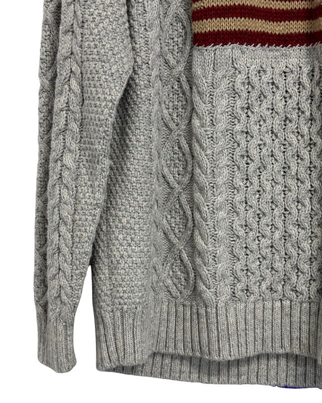 Polo Ralph Lauren Grey American Flag Cable-Knit Sweater | With Tags