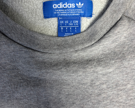 Adidas Grey Trefoil Crewneck Sweatshirt