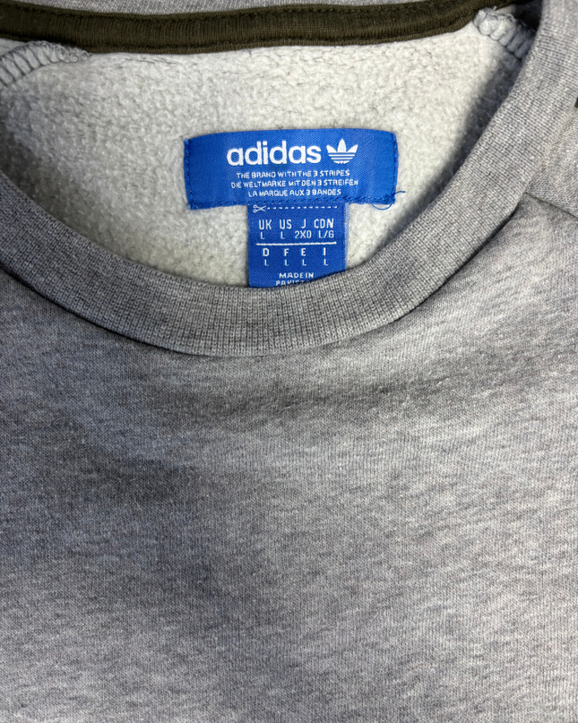 Adidas Grey Trefoil Crewneck Sweatshirt