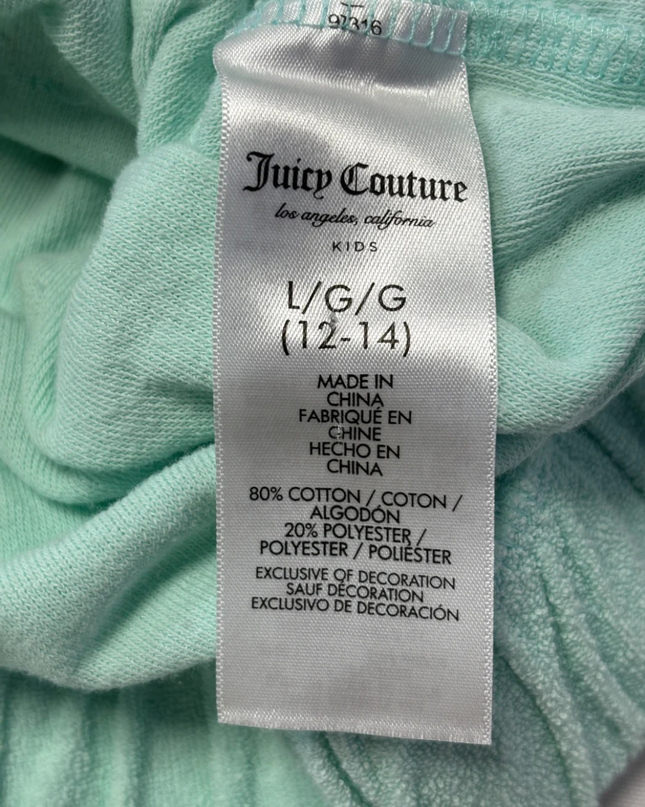 Juicy Couture Mint Green Terry Cloth Zip-Up Hoodie