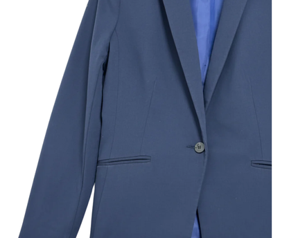 H&M Navy Blue Tailored Single-Button Blazer