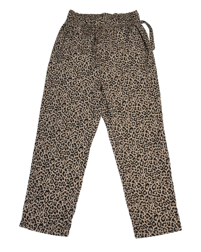 American Eagle Leopard Print Elastic Waist Viscose Pants