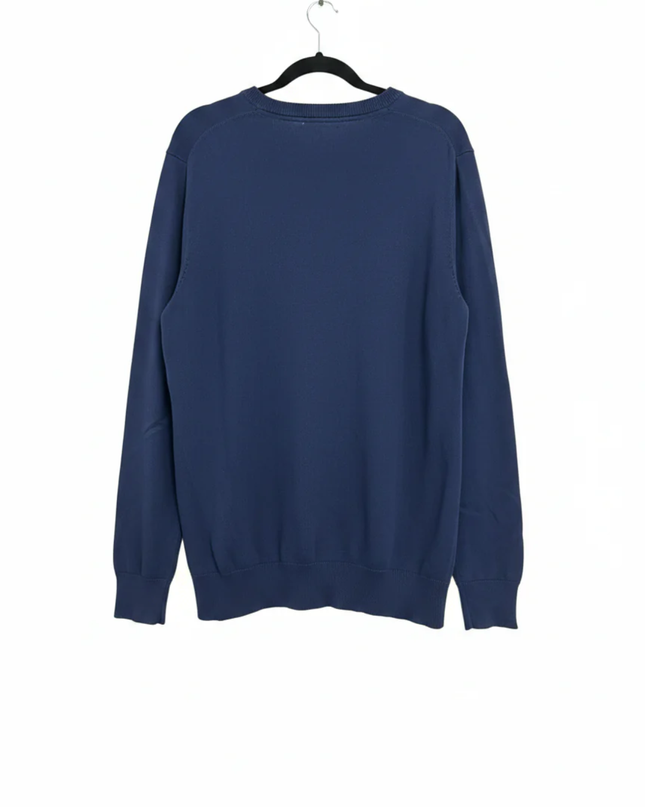 Club Room Navy Blue Bulldog Graphic Crewneck Sweater