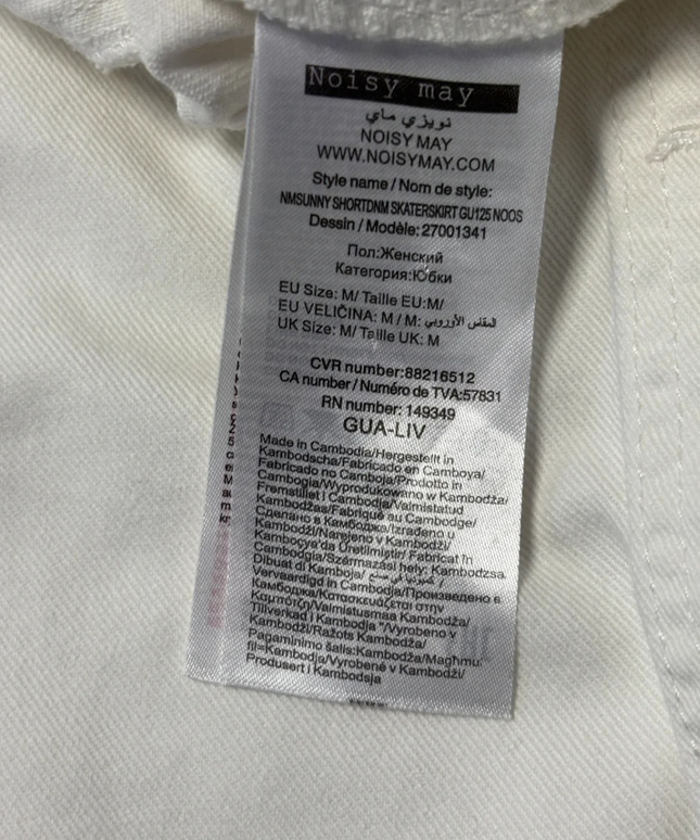 Noisy May White Button-Down Denim Mini Skirt