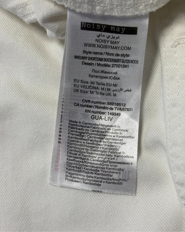 Noisy May White Button-Down Denim Mini Skirt