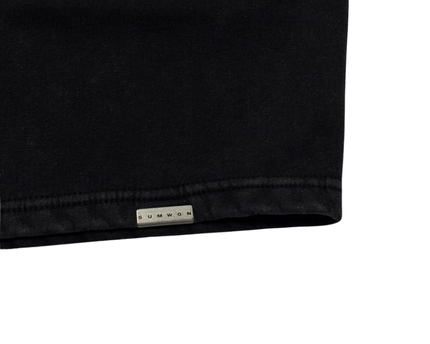 SUMWON Black Acid Wash Sweat Shorts