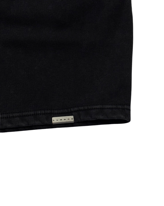 SUMWON Black Acid Wash Sweat Shorts
