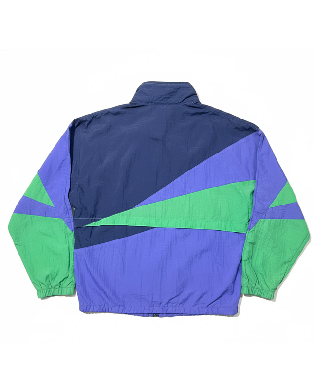 Nike Navy, Purple, and Green Vintage Colorblock Windbreaker Jacket