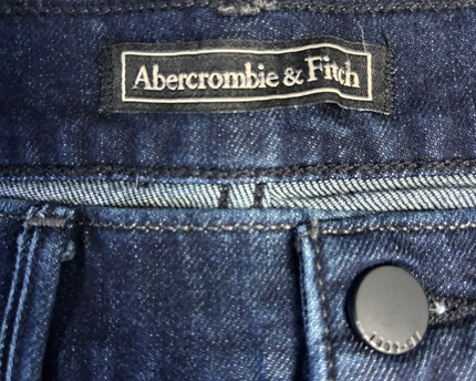 Abercrombie & Fitch Dark Blue Cuffed Denim Shorts