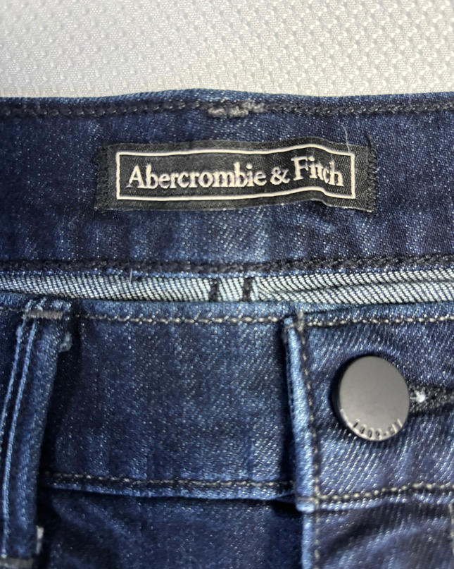 Abercrombie & Fitch Dark Blue Cuffed Denim Shorts