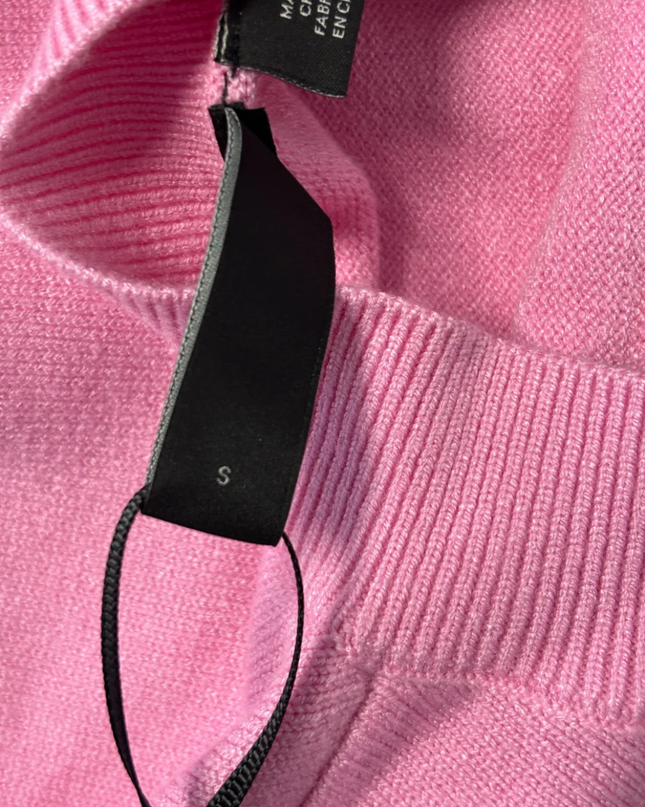 Y.A.S Pink Mock Neck Ribbed Knit Sweater W/Tags