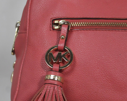 Michael Kors Pink Pebbled Leather Tassel Satchel Bag