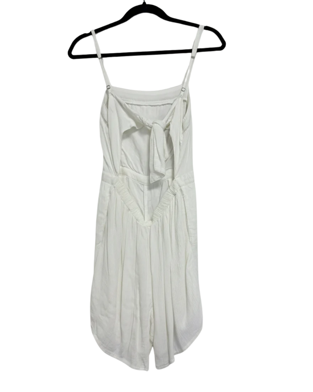 Hollister White Ladder Lace Open Back Tie Romper