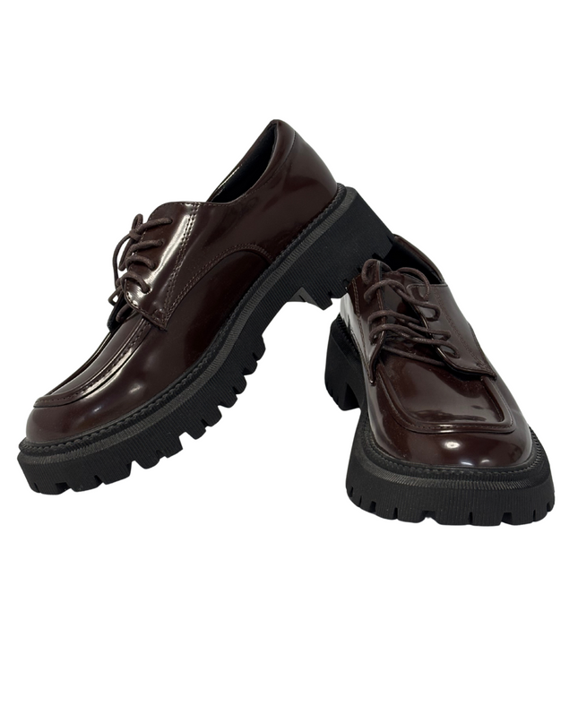 Cider Chunky Lace-Up Platform Shoes | Brown / Black sole | EU 40
