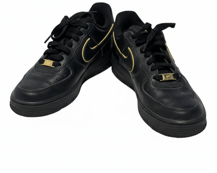 Nike Black and Gold Air Force 1 Low Sneakers