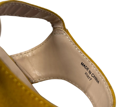 ABI Yellow Suede Espadrille Wedge Sandals