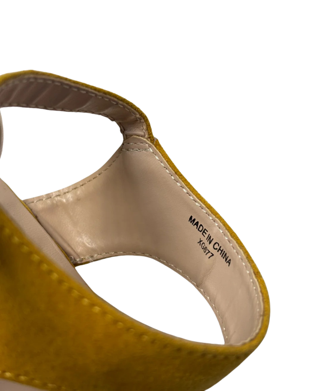 ABI Yellow Suede Espadrille Wedge Sandals