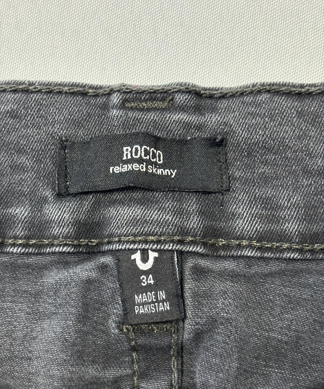 True Religion Rocco Relaxed Skinny Black Jeans