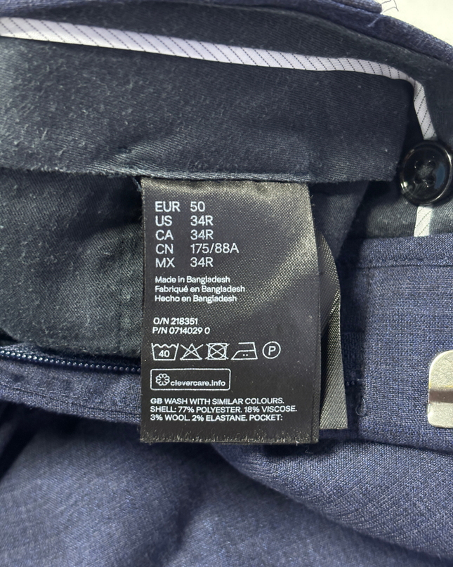 H&M Navy Blue Tailored Dress Trousers