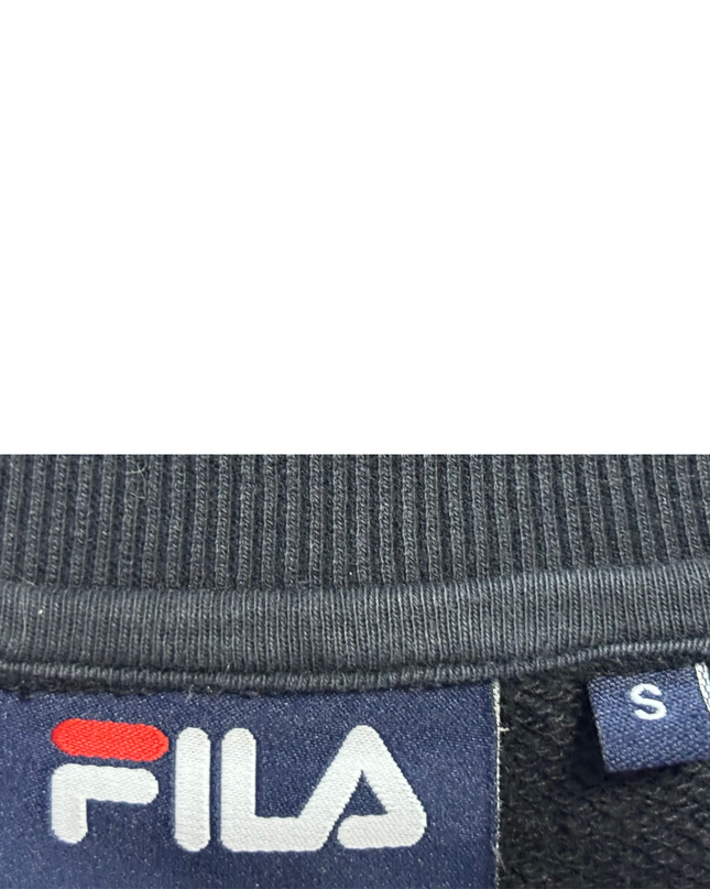 FILA Black Leopard Print Graphic Crewneck Sweatshirt