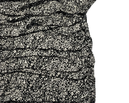 In The Style Black and White Floral Ruched Mini Dress