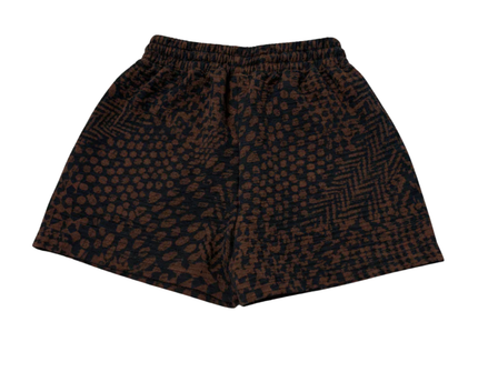 Alo Brown/Black Animal Print Athletic Shorts