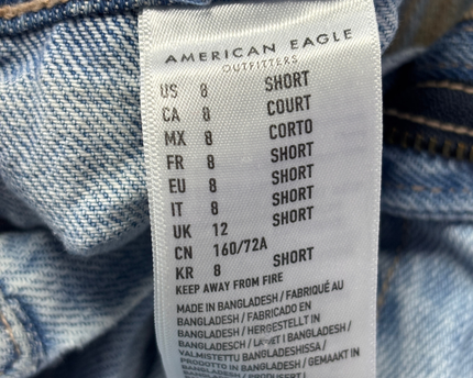 American Eagle Blue High-Rise Wide Leg Patch Pocket Jeans